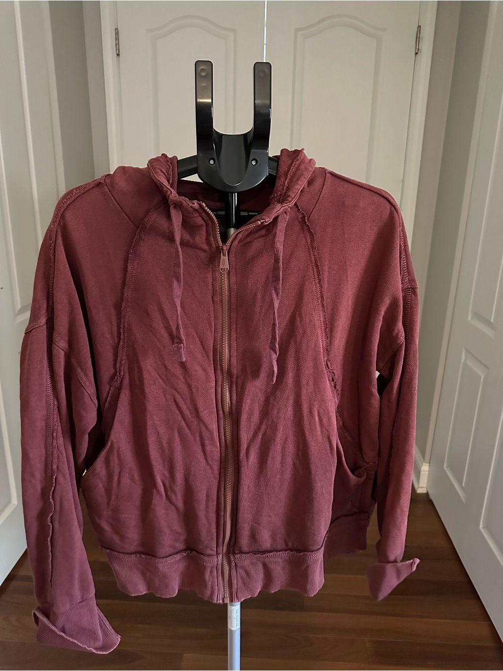 Burgundy Zip-Up Hoodie